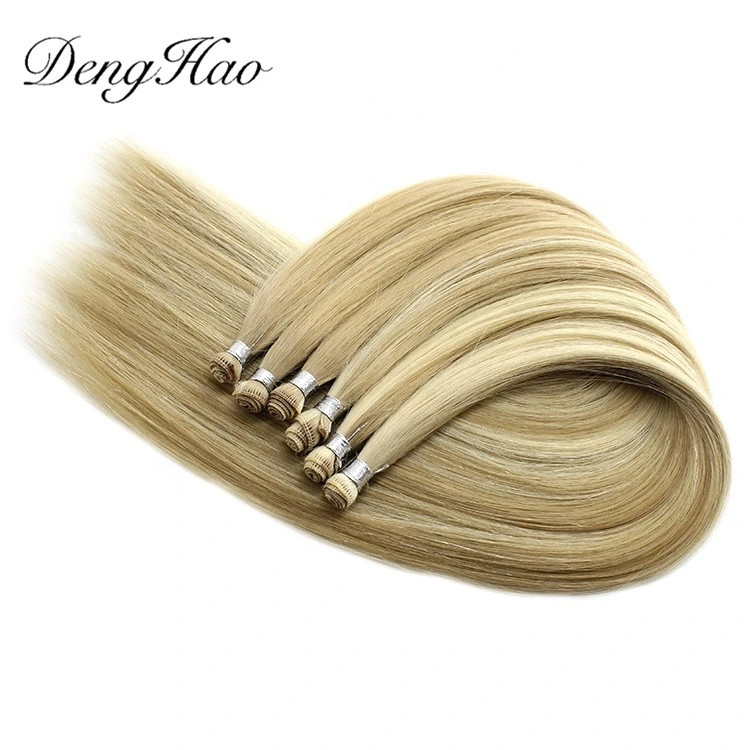 Hand Tied Weft Extension Full Cuticle Aligned Human Hair Extension